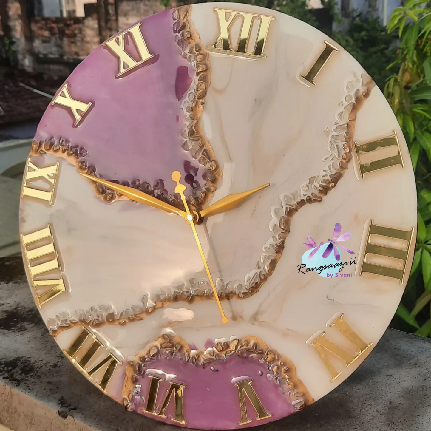 Luxury purple wall clock