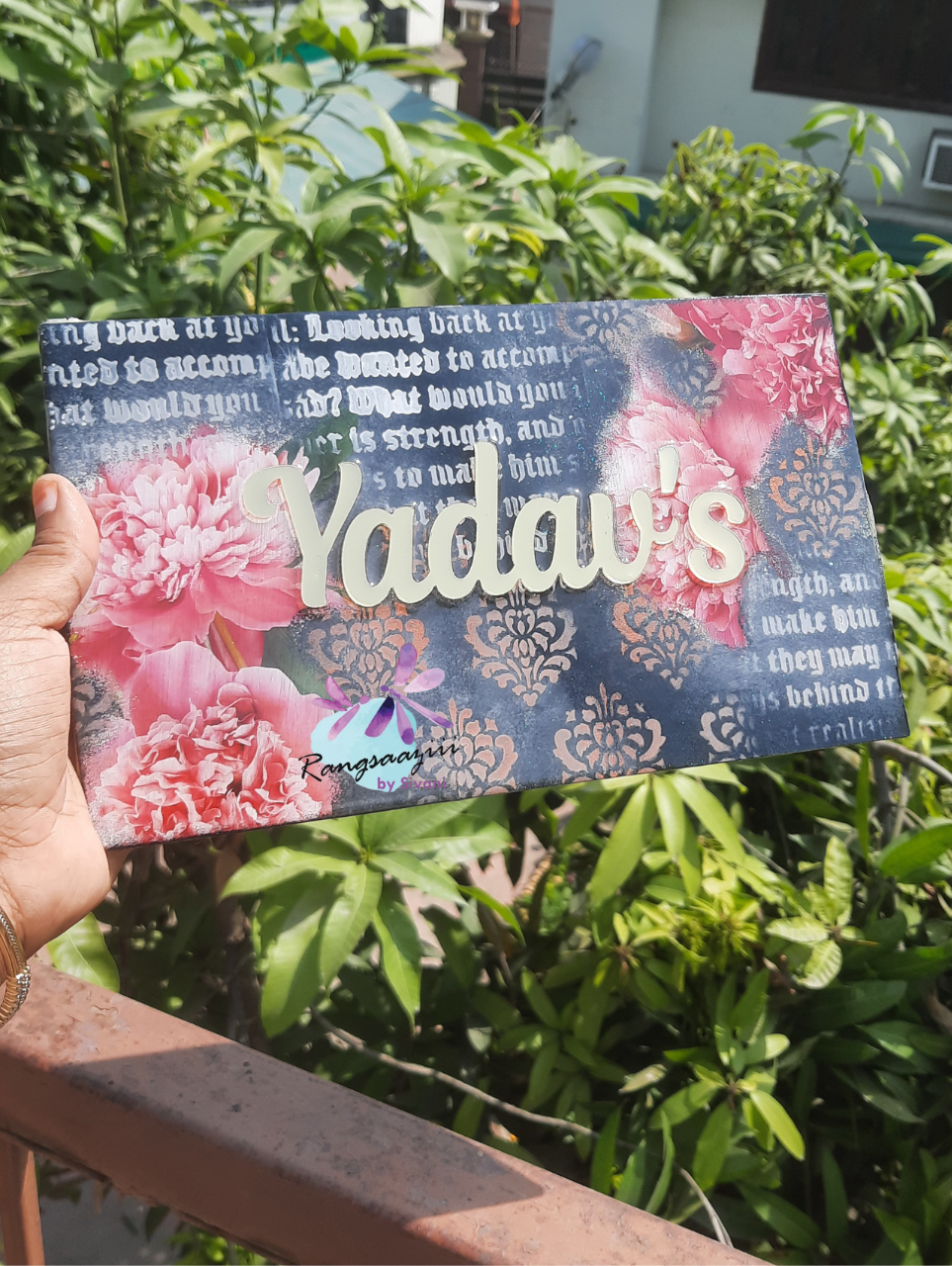 Floral Personalized Home Name Plates