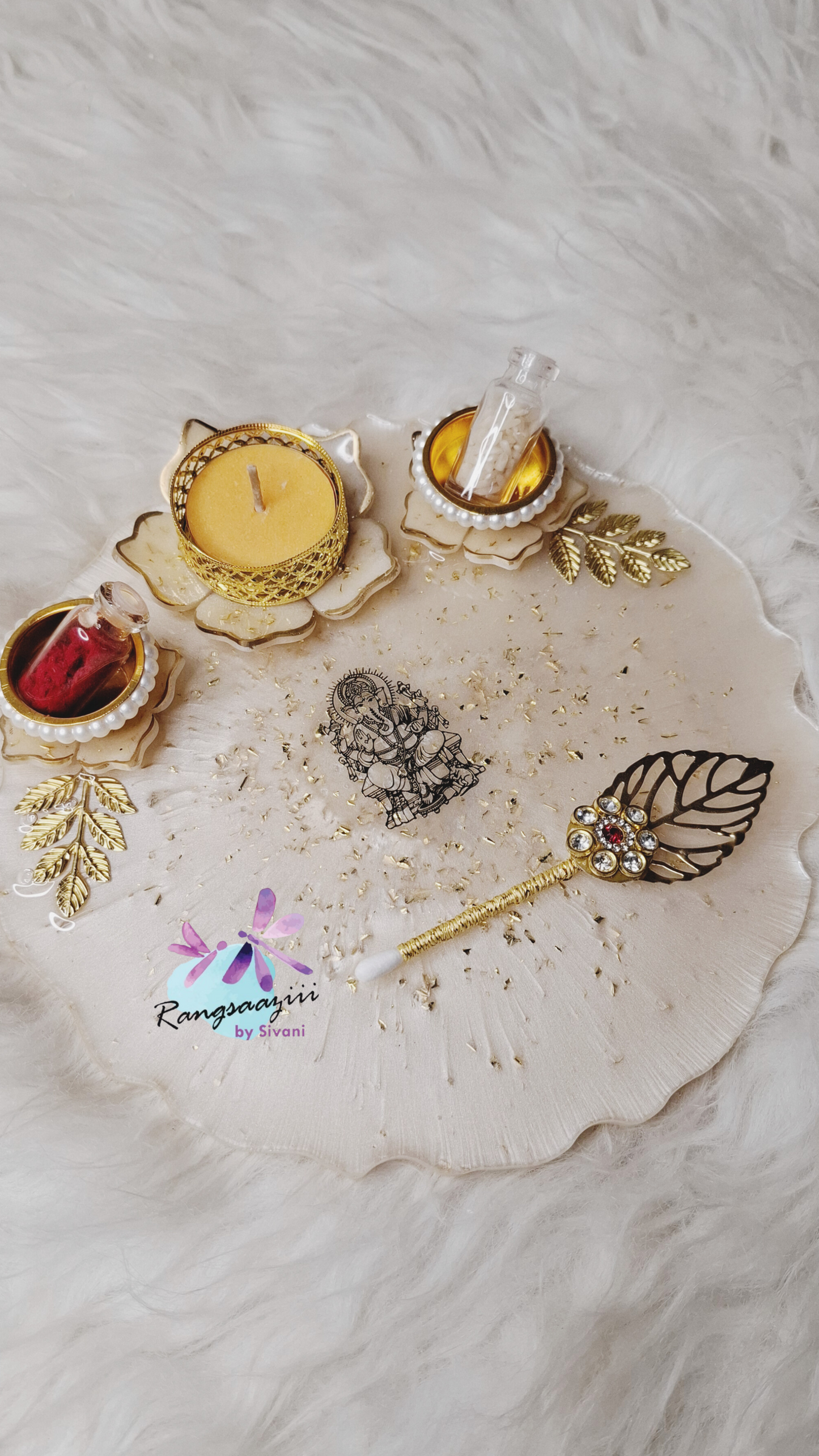 Rangsaazii Pooja tilak Handmade Peacock Design