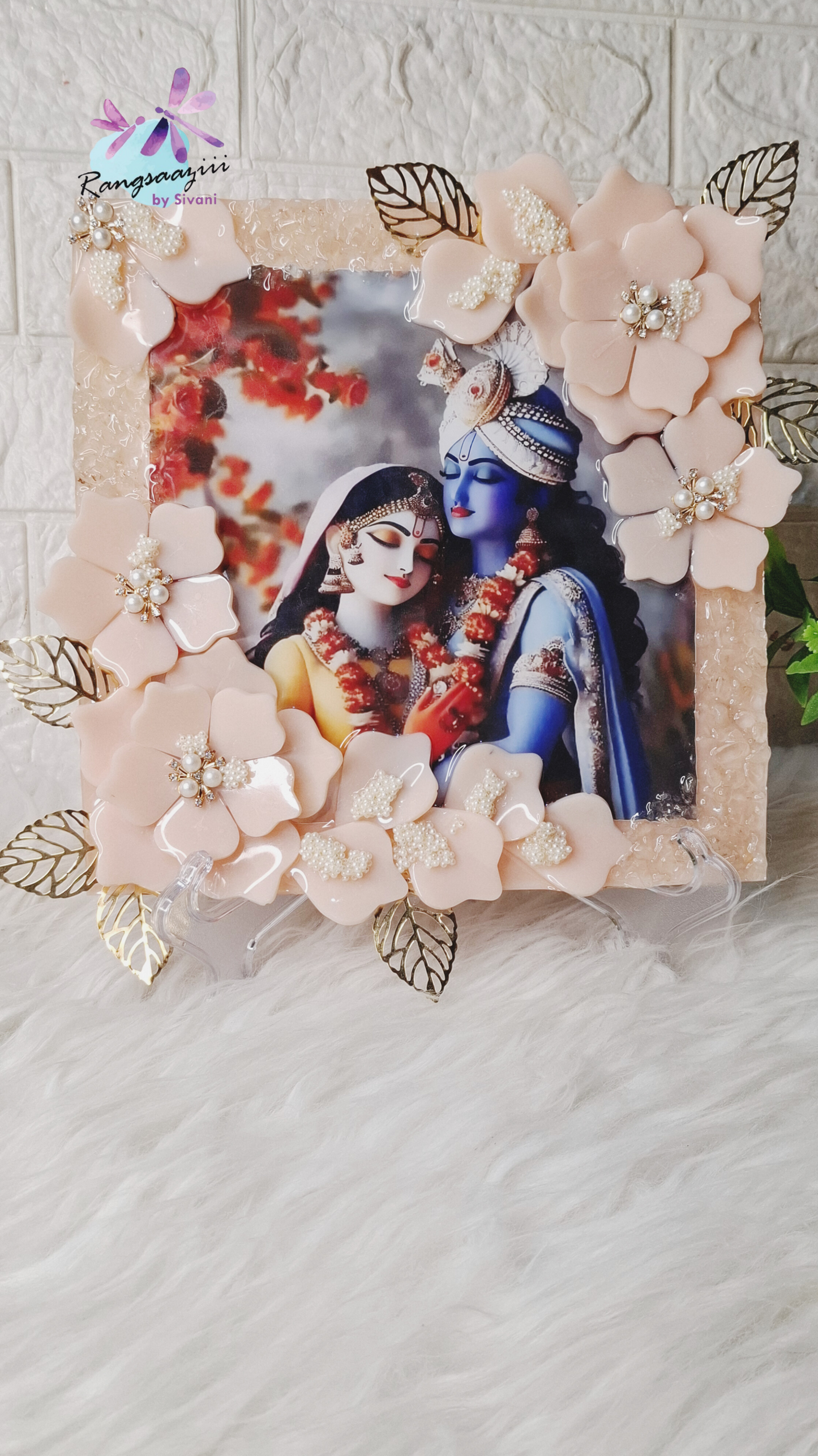 Rangsaazii Radha Krishna Frame With Acrylic Stand