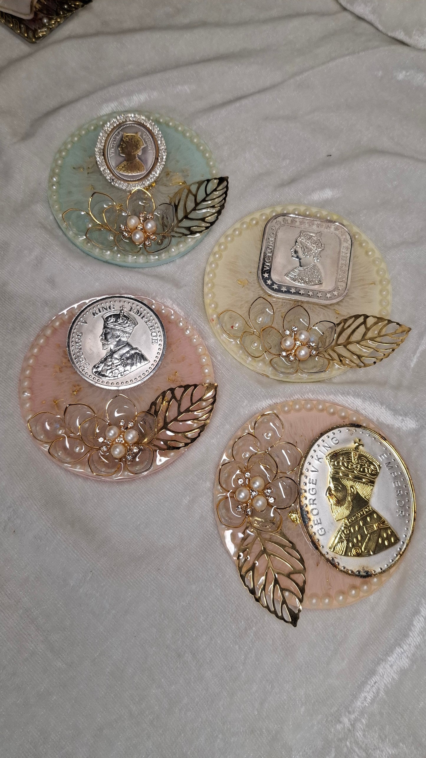 Pastel coin platters (set of 4)