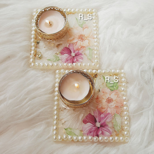 Floral tlight holder (set of 4)