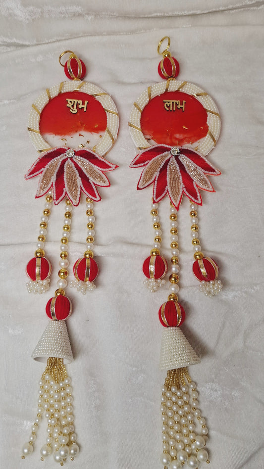 Subh labh hanging d6 red