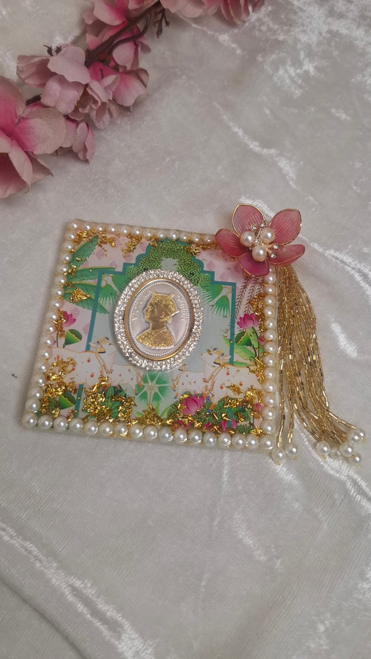 Mandap pichwai coin platter  ( set of 4)