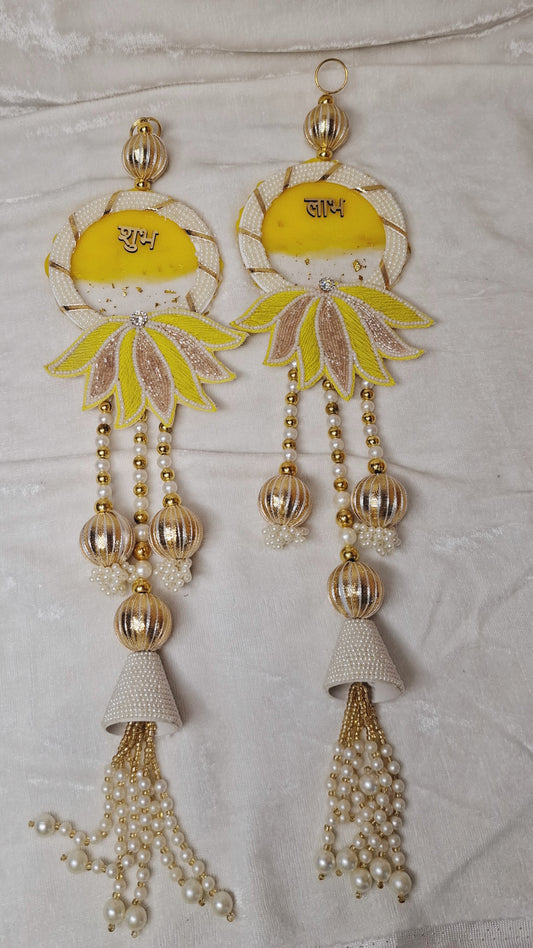 Subh labh hangings d6 yellow