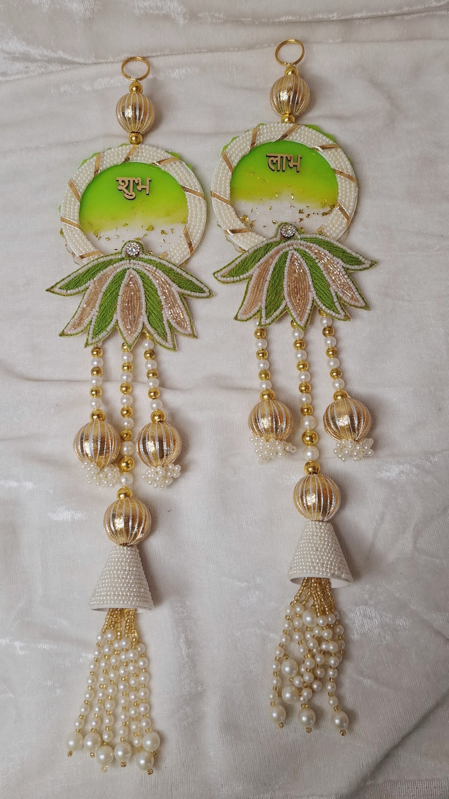 Subh labh hangings d6 green